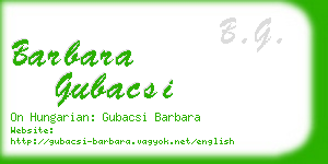 barbara gubacsi business card